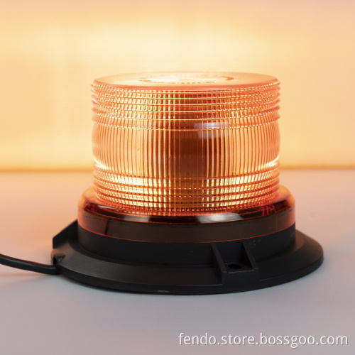 12V/24V 24W LED Amber Warning Light - Magnetic Emergency Flasher for Cars & Trucks